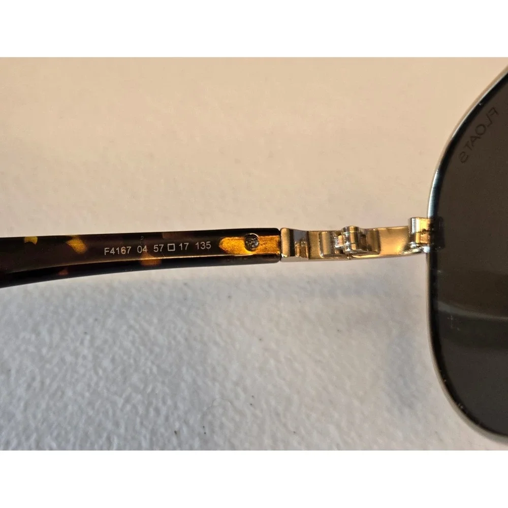 Floats Italian Design Polarized Sunglasses‎ Aviator Silver Tortoise Shell F4167